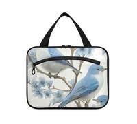 miaozhen Spring Cute Blue Bird hanging bag for toiletries with hook, designer chic for ladies bolso de para mujer L, spring cute blue bird, Modern