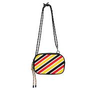 miaozhen Stripe Black Red Yellow Aesthetics West Crossbody Purse Womens Beauty with Adjustable Strap Mini Shoulder Bag Walk the dog bolso para mujer