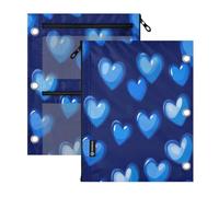 miaozhen Three Ringing Binder 2 Pack Hearts Royal Blue 11''x8.9''