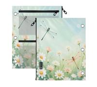 miaozhen Three Ringing Binder 2 pcs Cute Vintage Daisy Flowers 11''x8.9''