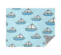 miaozhen Throw Blanket Cartoon Ship Boat Blue Girl Throw Blanket 50x70
