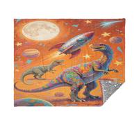 miaozhen Throw Blanket For Sofa Cartoon Colorful Dinosaur ROCKETS Blankets For Adults 50x70