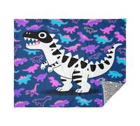 miaozhen Throw Blanket For Sofa Living Room Dark Blue Dinosaur Colorful Couch Blankets And Throws 50 x 70 Inch