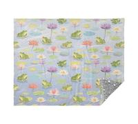 miaozhen Throw Blanket Pond Scenery flower Frog Couch Throws 50x70