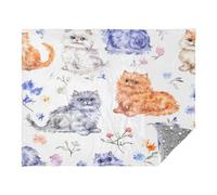 miaozhen Throw Blankets Cartoon Selkirk Rex Cats White Couch Throws 50 x 70 Inch