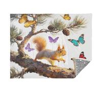 miaozhen Throw Over Blanket Wild Animal Squirrel American Anime Style Colorful Blanket Throws 50'' x 70''