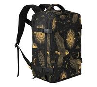 miaozhen Travel Backpack Personal Item Travel Bag for Business Casual or | Water-resistant Lightweight College Computer Bag Wild Falcon Sun Black Gold 15 Inch Laptop Bag For Women Travel mochilas