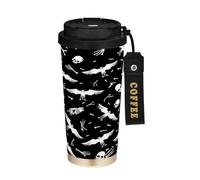 miaozhen Travel Coffee Tumblers With Lids Flying Bones Design Halloween Coffie Cup Stainless Steel For Hot Cold Drinks 17 oz Spill Proof