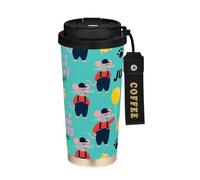 miaozhen Travel Tumblers For Men With Lids Cute Animal Rats Baby Green Colorful Travel Coffe Mugs Stainless Steel For Hot And Cold 17 oz Leak Proof