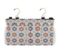 miaozhen Trendy Flower Blue and Red Bedside Caddy Organizer Desk Hanging Organizer Bag for Home, College, Dorm, Bunk/Hospital Bed, Crib Bed Rails mesa para litera