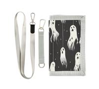 miaozhen Trifold Card Wallet Poltergeist Hanging Ghosts Hallween | simple,wallet money clip for men with lanyard,gifts for young,billeteras para hombre