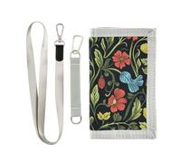 miaozhen Trifold Mens Wallets Wild Flower Red Yellow Black