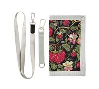 miaozhen Trifold Slim Wallets Strawberries Cherry Red