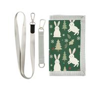 miaozhen Trifold Wallets for Cards and Cash Christmas Holly Snowflakes