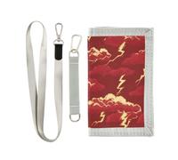 miaozhen Trifold Wallets for Men Ocean Thunder Red Gold