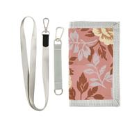 miaozhen Trifold Wallets for Men Spring Yellow Peony Pink Pattern