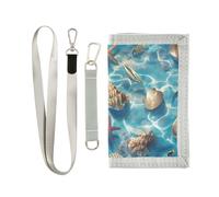 miaozhen Underwater World Features Starfish Shells wallets for men money clip for womans pop sturdy wallets men money clip with lanyard carteras para hombres