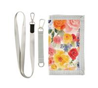 miaozhen United States Rose Beauty Summer Flowers trifold card holder wallet for male unique lighweight clip wallet for men with lanyard carteras para hombre, United States rose beauty Summer flowers