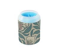 miaozhen Vintage Calla Lily Pattern Portable Paw Washer with Soft Silicone Brush Feet Bathing Brush for Small Medium Dogs and Cats limpiador de Patas para perro