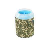 miaozhen Vintage Lily Flower Pattern William Morris Portable Paw Cleaning Cup with Silicone Brush Soft Pets Grooming Supplies for Small & Medium Dogs accesorios para Perros