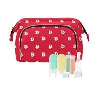 miaozhen White Bitcoin Sign Red Makeup Cosmetic Bag Waterproof Women's Coin Purse for Makeup Brushes maquillaje