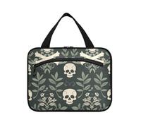 miaozhen William Morris Style Pirates Dark Green hanging travel bag for toiletries with hook, designer fashion for travel essentials bolso para maquillaje de mujer L, william morris style Pirates dark