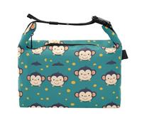 miaozhen Women Lunch Bags with Zipper Cute Animal Monkey Teen Cooler Tote for Hospital Medical Staff