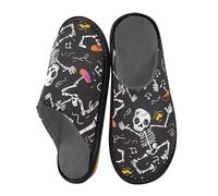miaozhen Women Slipper Dancing Black Skeleton Home Slippers For Women Indoor Memory Foam Home Shoes Woman'S House Slippers Bed Slippers 8.5