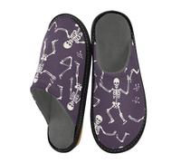 miaozhen Women Slipper Dancing Purple Skeleton Womens Indoor Slippers Slippers For Women Memory Foam Womens Home Slippers Cozy Women'S Slippers 9