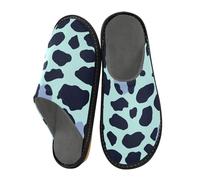 miaozhen Women Slippers Blue Simple Leopards Print House Shoes For Women Indoor Womens Slipper Memory Foam Womens Home Slippers Cozy Slipper For Women 8.5