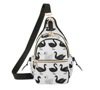 miaozhen Womens Cross Body Bags Black and White Swan | Waterproof womens Medium Bag for Running,Fishing