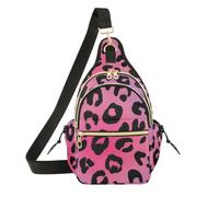 miaozhen Womens Cross Body Bags Neon Sundown Leopard Pink Black