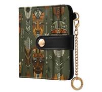 miaozhen Women's Folding Wallet For Women Waterproof Afro Arrow Soft Green Orange PU Leather Wallet for Men Women Travel