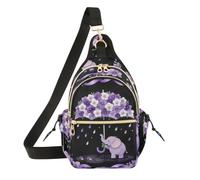 miaozhen Womens Shoulder Bag Crossbody I Will Remember You Purple Flower