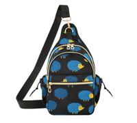 miaozhen Womens Sling Purse Crossbody African Hedgehog Blu Ray Black | Multiple Pockets Mens Travel Purse for Travel,Sport
