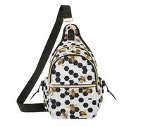 miaozhen Womens Sling Purse Crossbody Black Yellow Queen Bee Garden