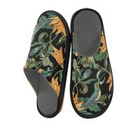 miaozhen Women's Slipper Yellow Flowers Humming Bird House Shoes For Women Indoor Slippers For Women Memory Foam Home Slipper Cozy Women'S Slippers 6.5