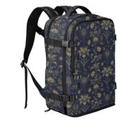 miaozhen Work Backpack 15 Inch Laptop Bag for Women & Men Outing Work | Water Resistant Lightweight Computer Bag Vintage Gold Lily Floral Damask Travel Essentials For Women Work mochila