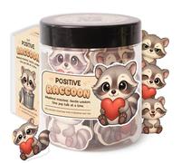 Miarita Positive Raccoon Jar - 60 Positive Affirmation Cards for Women, Mindfulness Cards, Stress Relief & Self Care Gifts for Women, Teen Girl, Birthday Gift for Her, Friendship Gift, Raccoon Gifts