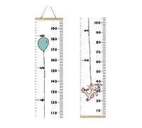 Miaro Kids Growth Chart, Wood Frame Fabric Canvas Height Measurement Ruler from Baby to Adult for Child's Room Decoration 7.9 x 79in (7.9 x 79in, Balloon Rabbit)
