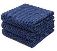 Mia'sDream Cotton Hand Face Head Towel Waffle Weave Kitchen Tea Towel Dish Towels, Soft and Absorbent Bath Guest Gym Towel Washcloths, 13inch x 28inch 3 Pack(Navy Blue