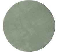 Mia's Taos Rugs Cuddly Short Pile Rug, Non-Slip Underside, Washable up to 30 Degrees, Super Soft, Fur Look, Green, 120 x 120 cm, Round