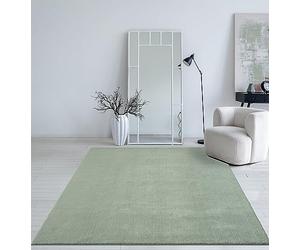 Mias Teppiche Mia's Taos Rug, Fluffy Short Pile, Non-Slip Underside, Washable up to 30 Degrees, Super Soft, Fur Look, Green, 120 x 160 cm