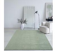 Mia's Teppiche Taos - Soft & Cuddly Short-Pile Rug in Fur Look, Super Soft & Washable up to 30 °C, with Non-Slip Back - Ideal for Living Room & Bedroom, Green, 140 x 200 cm
