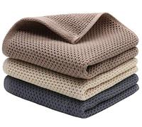 Mia'sDream Cotton Hand Face Head Towel Waffle Weave Kitchen Tea Towel Dish Towels, Soft and Absorbent Bath Guest Gym Towel Washcloths, 13inch x 28inch 3 Pack(Multi Color)