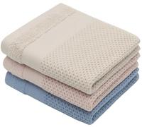 Mia'sDream Cotton Kitchen Towels and Dish Cloths Sets, Waffle Weave Dish Towels for Kitchen Drying Dishes, Soft and Absorbent Kitchen Hand Towels Washcloths, 13inch x 28inch 3 Pack (Multi Color)