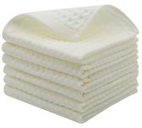 Mia'sDream Cotton Waffle Wash Cloths, 6 Pack, 13" x 13", Beige