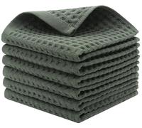 Mia'sDream Cotton Waffle Wash Cloths, 6 Pack, 13" x 13", Olive Green