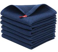 Mia'sDream Natural Cotton Dish Towels, Tidy Dish Cloths Rags, Waffle Weave Kitchen Towels, Soft and Absorbent Hand Towel Washcloths, 12inchx12inch 6 Pack (12inch x 12inch, Navy Blue)
