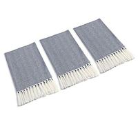 Mia'sDream Tassels Cotton Bath Hand Towel Set Kitchen Tea Towel Dish Towels Set Napkin Washcloth 3 Pack 16inch X 24inch (Blue)